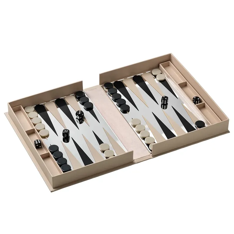 Bästa pris Classic – Spegelbackgammon, beige/clear